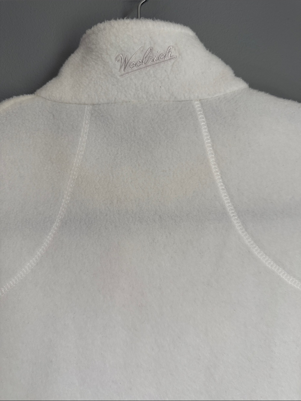 Woolrich Women's ClassicFleece Vest Full Zip Mock Neck White Gorpcore Cozy S - Picture 6 of 8